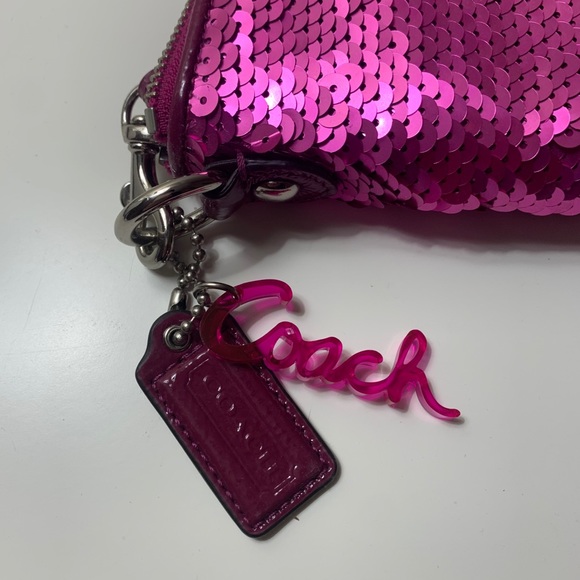 coach poppy pink sweetheart sequin cross body - Picture 3 of 5